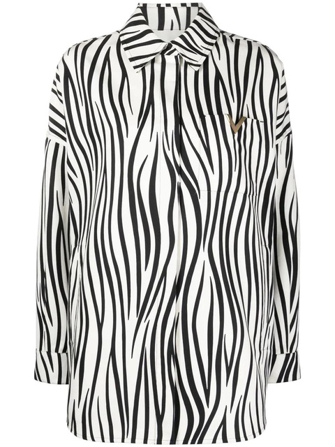 Valentino Garavani zebra-print coat - Black - zdjęcie produktu nr 1