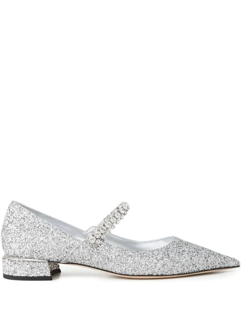 Jimmy Choo 25mm Bing crystal-embellished pointed pumps - Silver - zdjęcie produktu nr 1