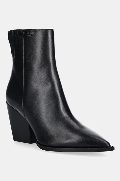 AllSaints botki skórzane Rizzo Boot damskie kolor czarny na słupku W025FD - zdjęcie produktu nr 1