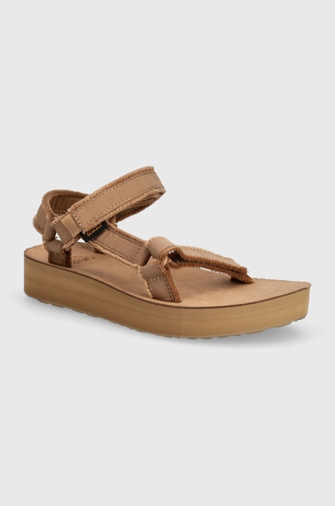 Teva sandały Midform Universal Canvas damskie kolor brązowy na platformie 1127570 - zdjęcie produktu nr 1