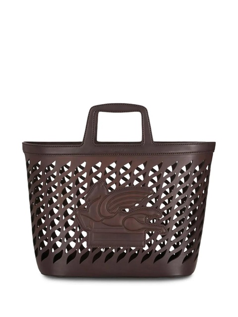 ETRO Pegaso-motif laser-cut tote - Brown - zdjęcie produktu nr 1
