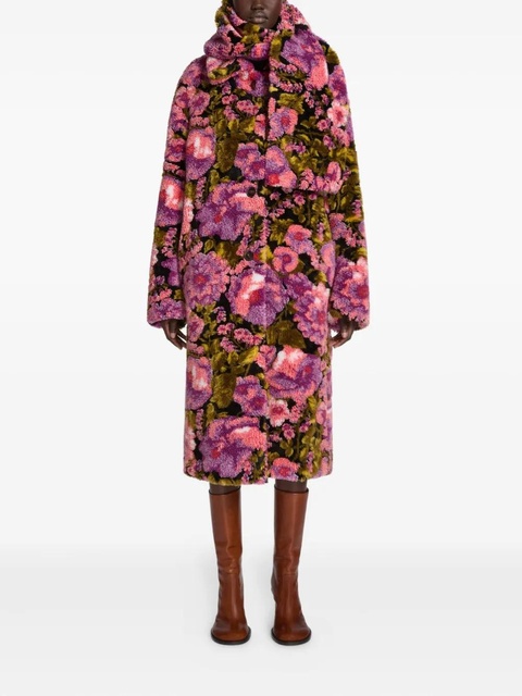 DRIES VAN NOTEN shearling-jacquard scarf - Pink - zdjęcie produktu nr 1