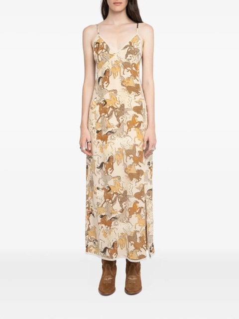 Zadig&Voltaire horse-print slip midi dress - Neutrals - zdjęcie produktu nr 2