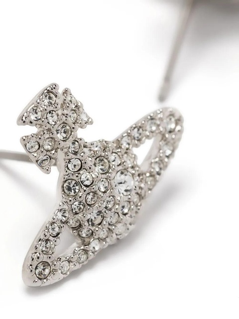 Vivienne Westwood crystal-embellished logo stud earring - Silver - zdjęcie produktu nr 2