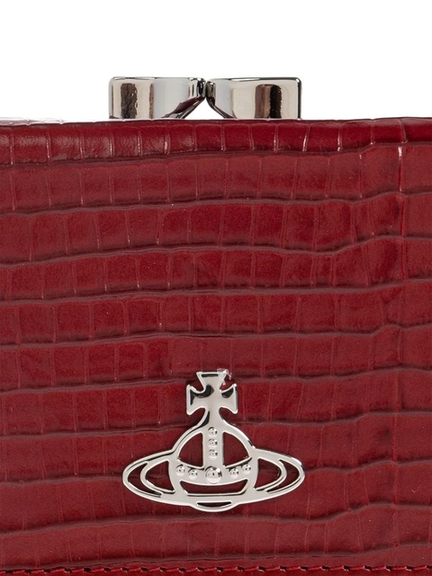 Vivienne Westwood crocodile-embossed frame-clasp wallet - Red - zdjęcie produktu nr 1