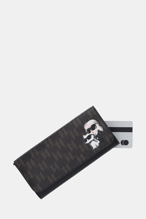 Karl Lagerfeld portfel IKON MONOGRAM damski kolor brązowy B1W32015 - zdjęcie produktu nr 2