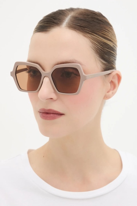 Alexander McQueen okulary przeciwsłoneczne damskie kolor beżowy AM0537S - zdjęcie produktu nr 1