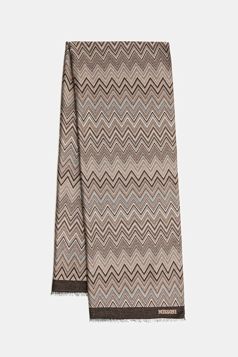 Missoni szalik damski kolor brązowy wzorzysty SAXRVMDA411 - zdjęcie produktu nr 1