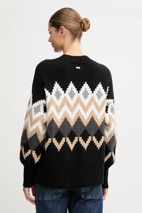 Barbour sweter z wełną CECELIA damski kolor czarny LKN1676 - zdjęcie produktu nr 2