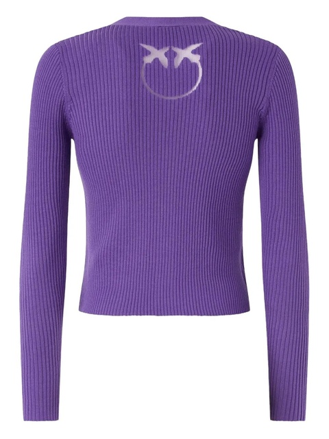PINKO ribbed logo-detailed cardigan - Purple - zdjęcie produktu nr 1