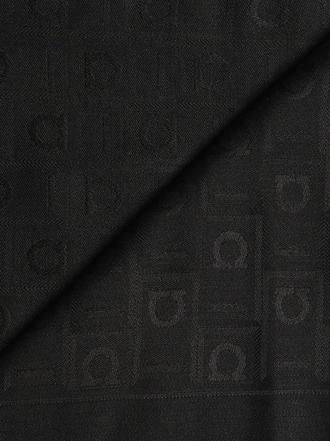 Ferragamo Gancini-pattern fringed scarf - Black - zdjęcie produktu nr 2