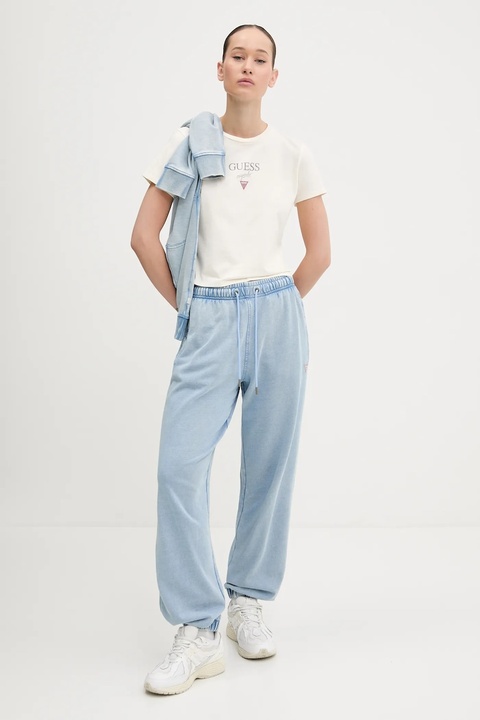 Guess Originals t-shirt bawełniany damski kolor beżowy W5GI56 J1314 - zdjęcie produktu nr 1