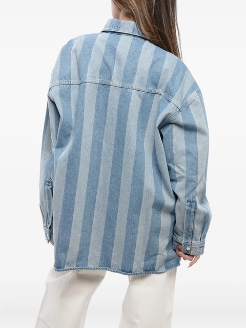 Nanushka Beaux striped denim overshirt - Blue - zdjęcie produktu nr 2