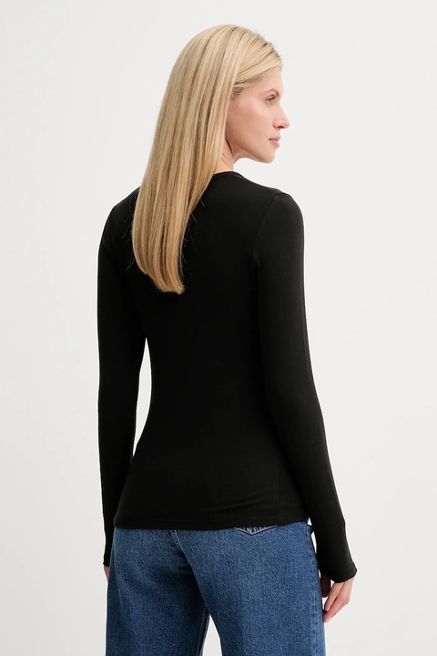 MUNTHE longsleeve z domieszką wełny LUTEST kolor czarny 247112724767 - zdjęcie produktu nr 1