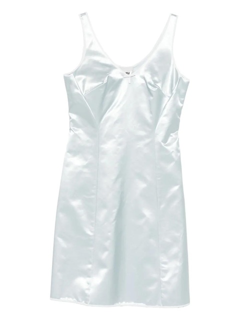 Miu Miu bow-detail satin dress - White - zdjęcie produktu nr 1