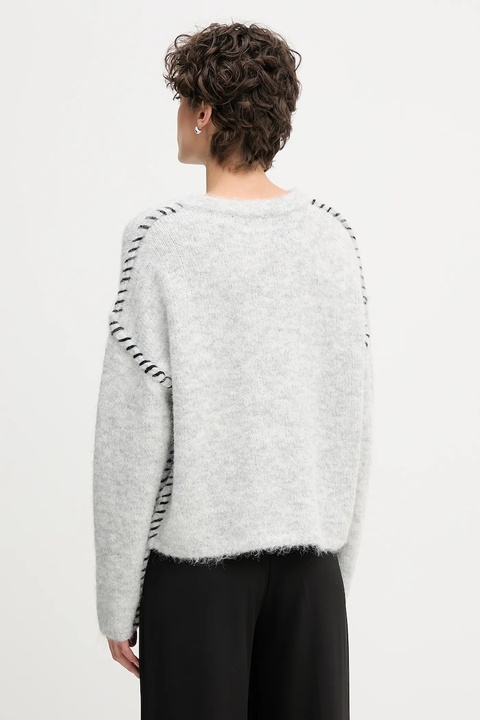Sandro Ferrone sweter z domieszką wełny damski kolor szary S87YBFGAL - zdjęcie produktu nr 2
