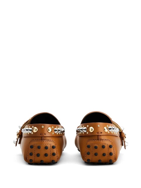 Tod's Gommino studded-buckle loafers - Brown - zdjęcie produktu nr 2