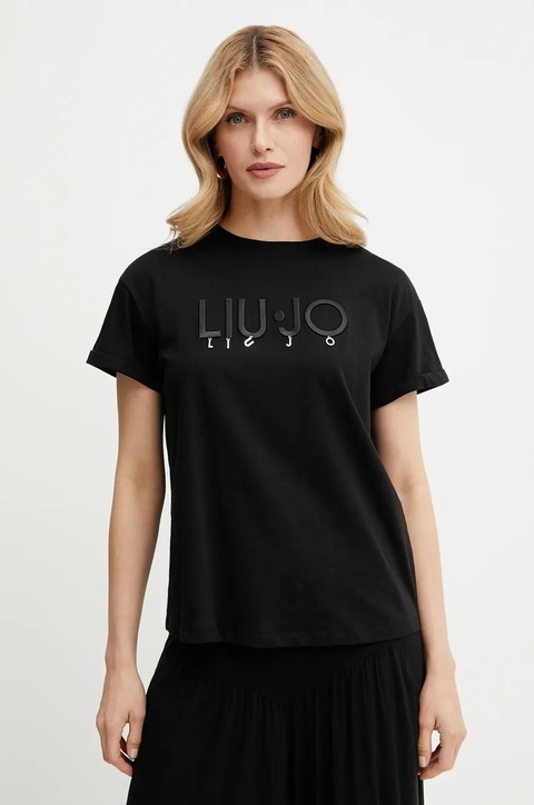Liu Jo t-shirt bawełniany damski kolor czarny WA5007.JS923 - zdjęcie produktu nr 1