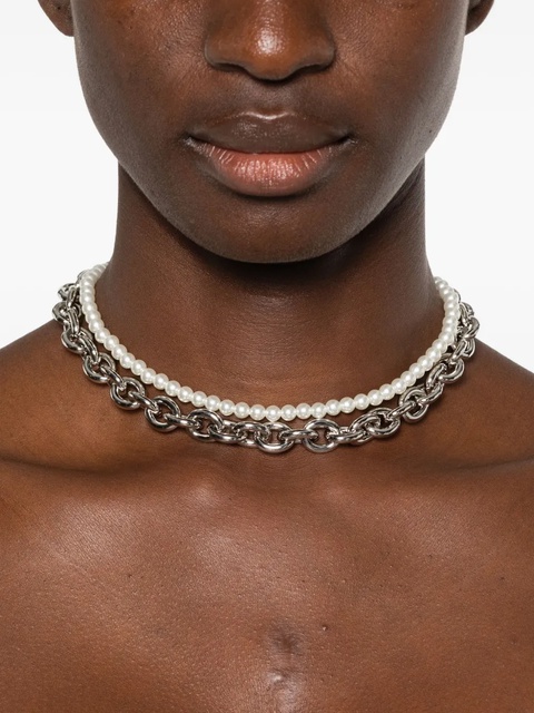 Simone Rocha faux pearl embellished necklace - Silver - zdjęcie produktu nr 1
