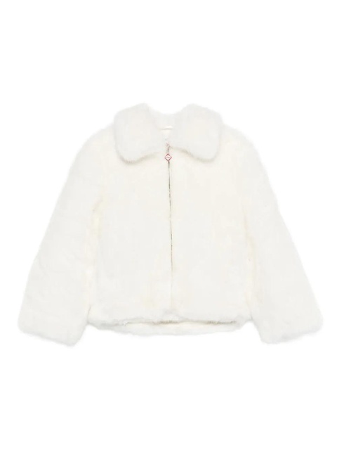 Casablanca zip-up faux-fur jacket - White - zdjęcie produktu nr 1