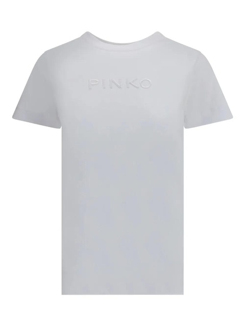 PINKO logo-embroidered jersey T-shirt - White - zdjęcie produktu nr 1