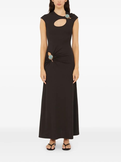 Christopher Esber hollow mineral stone maxi dress - Black - zdjęcie produktu nr 1