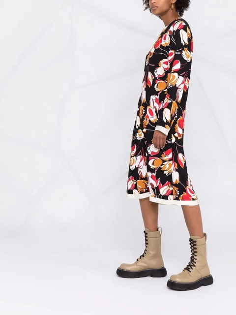 Marni abstract-print long-sleeve dress - Black - zdjęcie produktu nr 2