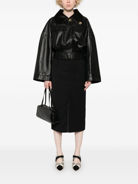 Givenchy adjustable-collar leather jacket - Black - zdjęcie produktu nr 2