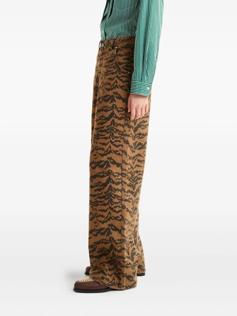 Essentiel Antwerp tiger-print jeans - Brown - zdjęcie produktu nr 2