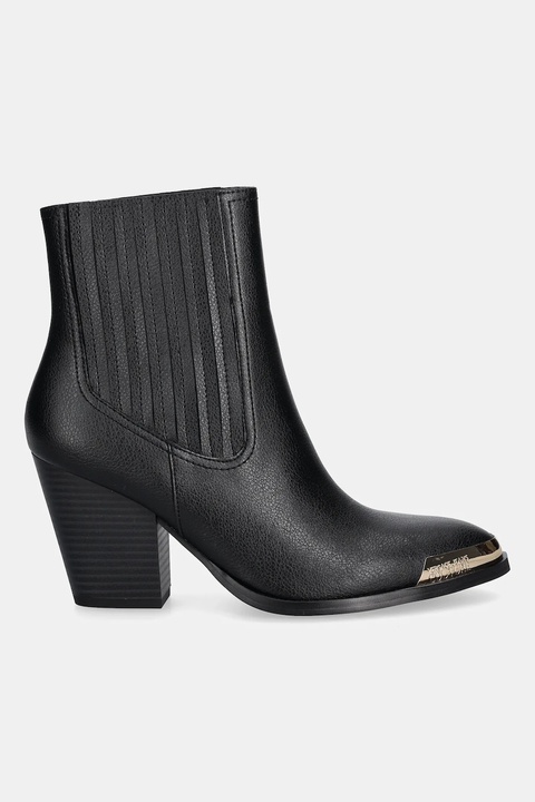 Versace Jeans Couture botki skórzane damskie kolor czarny na słupku 79VA3S26 ZPB68 899 - zdjęcie produktu nr 2