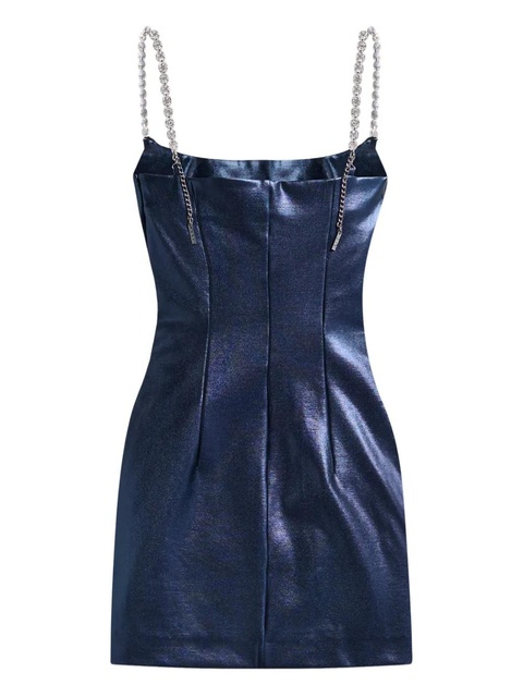AREA crystal-strap metallic mini dress - Blue - zdjęcie produktu nr 2