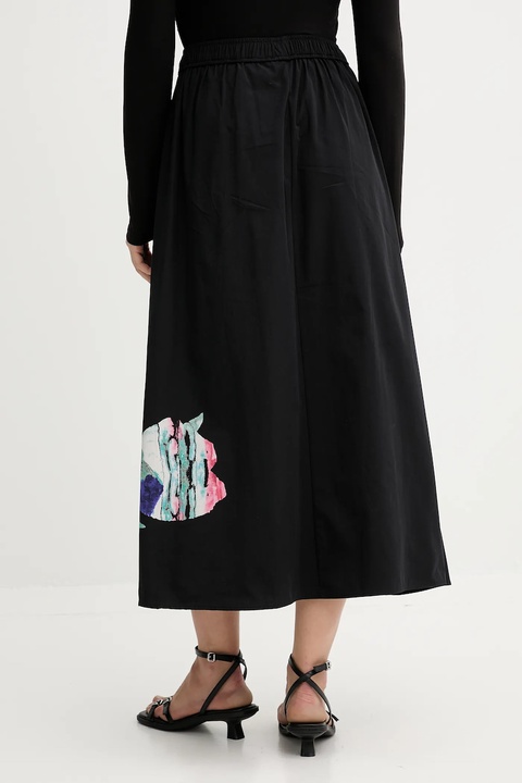 Desigual spódnica bawełniana ELLA LACROIX kolor czarny midi rozkloszowana 25WWFW05 - zdjęcie produktu nr 2