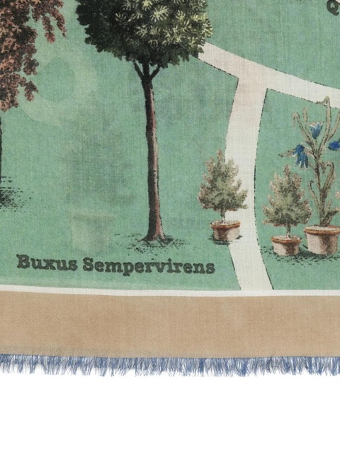 Max Mara FRIDA botanical-print fringed scarf - Blue - zdjęcie produktu nr 2