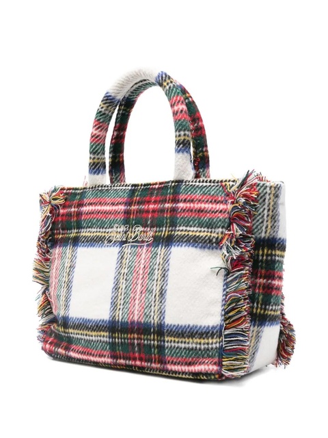 MC2 Saint Barth tartan-checked fringed mini bag - Red - zdjęcie produktu nr 1