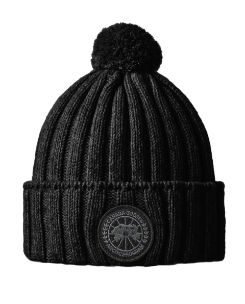 CANADA GOOSE - Czarna czapka z kaszmiru - zdjęcie produktu nr 2