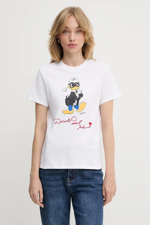 Karl Lagerfeld t-shirt bawełniany KL X DISNEY damski kolor biały A3W17090 - zdjęcie produktu nr 1