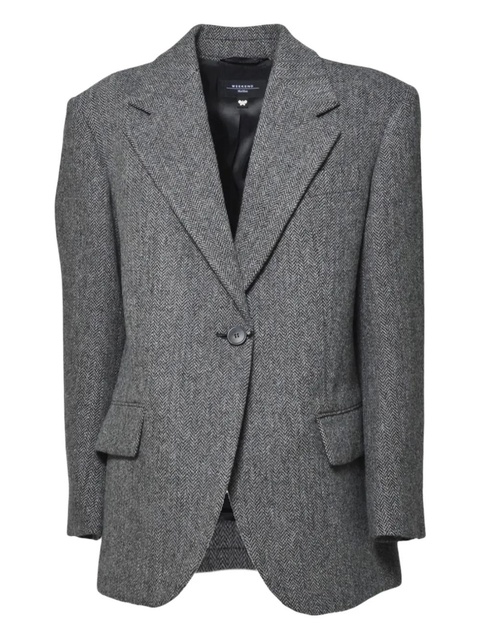 Weekend Max Mara herringbone-pattern single-breasted blazer - Grey - zdjęcie produktu nr 2
