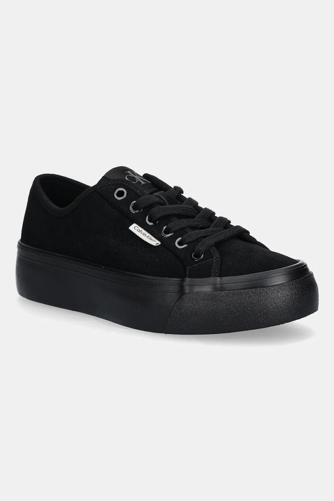 Calvin Klein tenisówki zamszowe VULC FLATF LACE UP SUE/WL CK kolor czarny YW0YW02000 - zdjęcie produktu nr 1