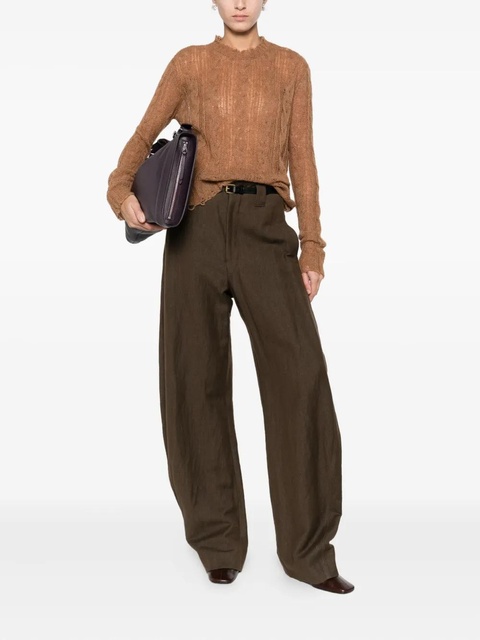 Alanui cable-knit frayed sweater - Brown - zdjęcie produktu nr 2