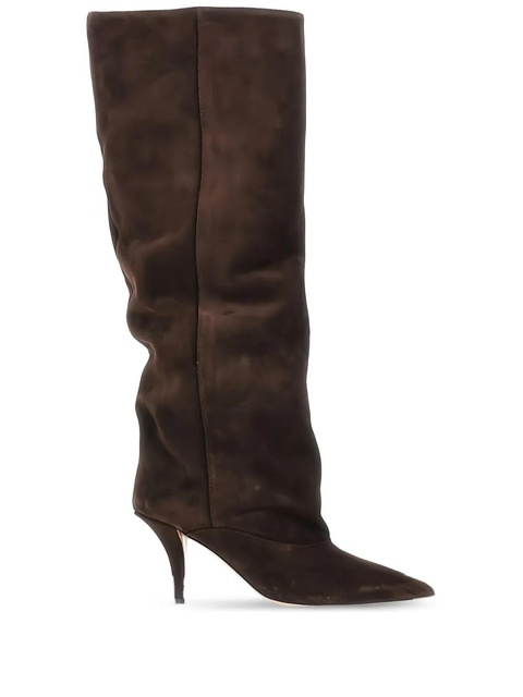 Paris Texas 75mm Ines slouchy suede knee-high boots - Brown - zdjęcie produktu nr 1