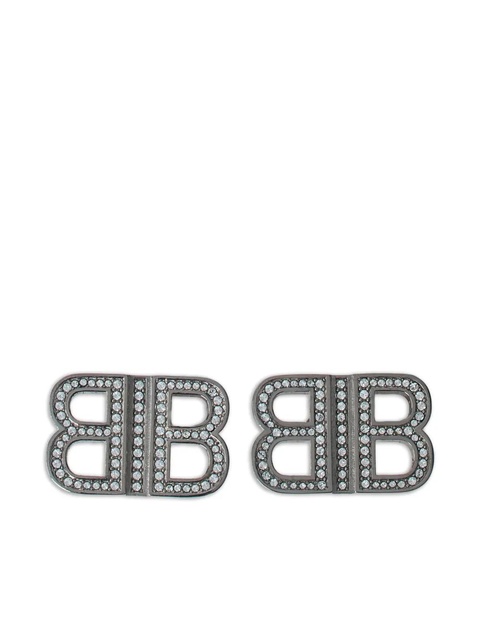 Balenciaga crystal-embellished BB earrings - Silver - zdjęcie produktu nr 1