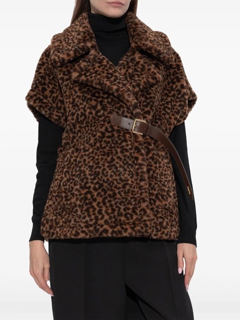 Max Mara Newabavo belted-fastening animal-pattern jacket - Brown - zdjęcie produktu nr 2
