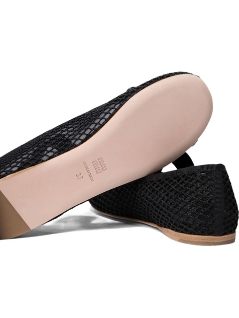 Miu Miu mesh bow ballet flats - Black - zdjęcie produktu nr 2
