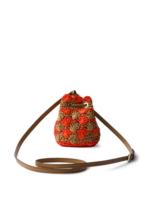 Prada mini crochet-knit bucket bag - Orange - zdjęcie produktu nr 2