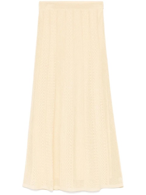 SANDRO open-knit midi skirt - Gold - zdjęcie produktu nr 1