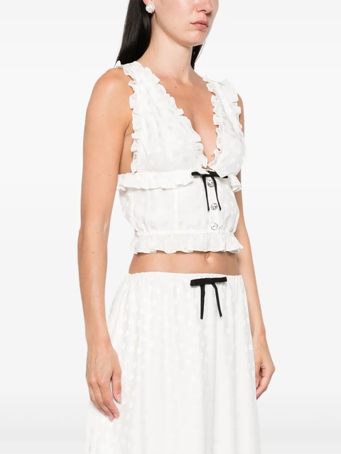 Alessandra Rich bow-detail sleeveless top - White - zdjęcie produktu nr 2