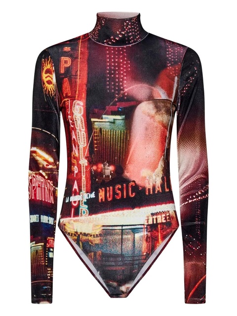 Jean Paul Gaultier The Velvet Pigalle high-neck bodysuit - Red - zdjęcie produktu nr 1