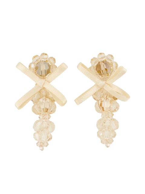 Simone Rocha embellished bow earrings - Yellow - zdjęcie produktu nr 1