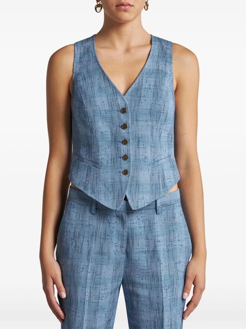 ETRO slub waistcoat - Blue - zdjęcie produktu nr 2