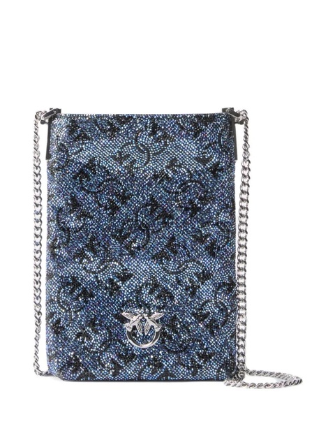 PINKO crystal-embellished chain phone bag - Blue - zdjęcie produktu nr 1